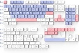 Resim KEYMECHER PBT Özel Keycaps Cherry MX, Kailh, Getern Anahtarlar ve Klonlar, Kiraz Profili, Doubleshot 188-Mekanik Oyun Klavyesi için Tuş Takımı ile Uyumlu, Kiraz Çiçeği 