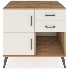 Resim Kronos Şifonyer Tek Raflı 2 Çekmeceli 2 Kapaklı 88x59x80 Çam-aytaşı Aytaşı 