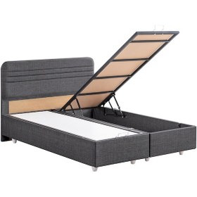 Resim Mila İkili Set, Mila Çift Kişilik Baza Başlık Seti - Antrasit 150 x 200 