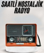 Resim teknodayım Vintage Nostaljik Radyo AUX USB SD Kart Girişli Şarjlı Bluetooth Bağlantılı 