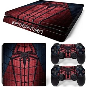 Resim Spiderman Logo Playstation 4 Slim Kasa Sticker Kaplama-03 