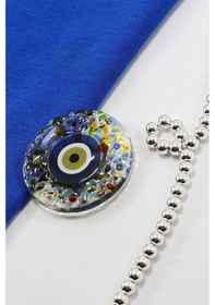 Resim El Yapımı Kırıntılı Cam Nazar Boncuklu Magnet, Hediyelik Mıknatıs 