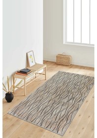 Resim West Home Dijital Baskı Yıkanabilir Kaymaz Taban Bej Salon Halısı Mutfak Halısı Yolluk Wh 530 Beige 