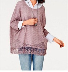 Resim Bulalgiy Kadın Gül Kurusu Dantelli Bluz - Bga064575 