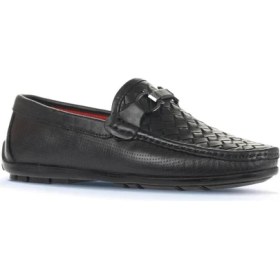 Resim Bueno Shoes Siyah Deri Erkek Loafer 21MA204 