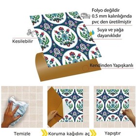 Resim Tink Kendinden Yapışkanlı Metraj Çini Desenli Pvc Karo 30x30 Cm 