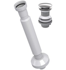 Resim Monavit Çelik Kapaklı Klik Klack Lavabo Süzgeci Ve 32 Sifon Beyaz 