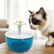 Resim Çiçek Tasarımı ile Büyük Kapasiteli Mavi Evcil Hayvan Çeşmesi, Sessiz Otomatik Dolaşan Su Dağıtıcısı, Kediler ve Köpekler için, USB Güçlü, Güvenli ve Güvenilir, Evcil Hayvan Sahipleri için Mükemmel Hediye, Evcil Hayvan Su Çeşmesi | Dekoratif Evcil Hayvan Ürünü | Dayanıklı Evcil Hayvan Dağıtıcısı, Kedi Su Çeşmesi, Pilsiz 