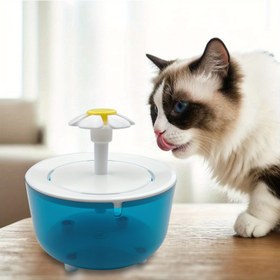 Resim Çiçek Tasarımı ile Büyük Kapasiteli Mavi Evcil Hayvan Çeşmesi, Sessiz Otomatik Dolaşan Su Dağıtıcısı, Kediler ve Köpekler için, USB Güçlü, Güvenli ve Güvenilir, Evcil Hayvan Sahipleri için Mükemmel Hediye, Evcil Hayvan Su Çeşmesi | Dekoratif Evcil Hayvan Ürünü | Dayanıklı Evcil Hayvan Dağıtıcısı, Kedi Su Çeşmesi, Pilsiz 