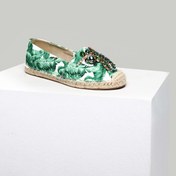 Resim İşlemeli Yeşil Kadın Espadril Derimod