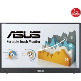 Resim Asus Zenscreen MB16AMTR Portable 15.6 IPS 1920X1080 5ms Mini-Hdmı Usb-C mm 3yıl 10 Parmak Dokunmatık, Dahılı Batarya, Usb-C To A Adaptor, Eyecare Tasınabılır USB Monıtor 