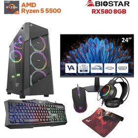Resim Game Garaj Starter S3 R5-5500 16 GB 500 GB SSD RX580 Free Dos Masaüstü Oyuncu Bilgisayarı 