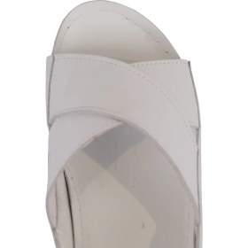 Resim Napa Shoes Hakiki Deri Çapraz Bantlı Arkadan Ayarlı Rahat Taban Dolgu Topuk Kadın Sandalet NAPA-311 