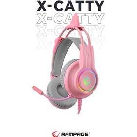 Resim Rampage RM-K91 X-CATTY USB 7.1 Version RGB Pembe Mikrofonlu Gaming Kulaklık 