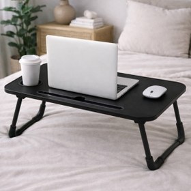 Resim hodbehod Yatak Koltuk Üstü Laptop Tablet Sehpası Katlanır Siyah Ayaklı Çalışma Kahvaltı Masası 