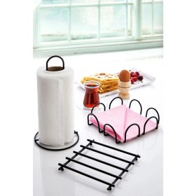 Resim İliva 3 Parça Mutfak Seti Havluluk Peçetelik Nihale Seti 