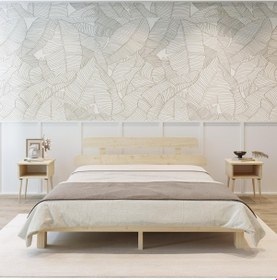 Resim Lotus New Model Doğal Ahşap Karyola Ve İki Komodin Set-142 150 x 200 CM 