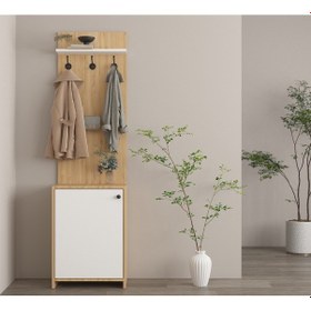 Resim Safir Meşe- Beyaz Portmanto 