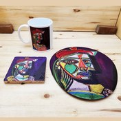Resim EL YAPIMI Pablo Picasso Set 1 - Kupa Mousepad Traverten Bardak Altlığı 1 