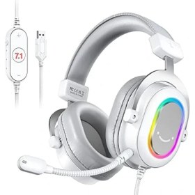 Resim Mena Rise Fifine Ampligame H6W Beyaz Mikrofonlu Oyuncu Kulaklığı Bilgisayar ve Yayıncı Kulaklık 