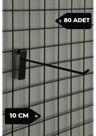 Resim 10 Cm 80 Adet Siyah Tel Pano Kancası Raf Askısı Siyah 