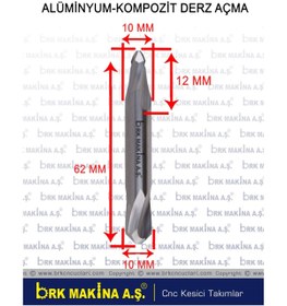 Resim BRK ALÜMİNYUM KOMPOZİT DERZ AÇMA FREZE BIÇAĞI ÇİFT TARAFLI 