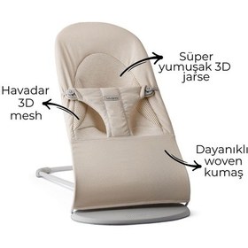 Resim Babybjörn 2'li Set Balance Soft Woven Jersey Üçlü Kumaş Ana Kucağı & Kanguru Mini 3d Jersey Light Beige 