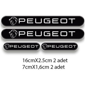 Resim Peugeot 3d Damla 4'lü Oto Sticker Set 3 
