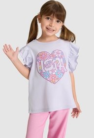 Resim U.S. Polo Assn. Kız Çocuk Lila Tişört 50325657-VR034 