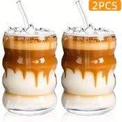 Resim 2 adet, Yüksek Borosilikat Cam Su Bardağı ile Pipet, Buzlu Kahve Bardağı, İçecek Bardağı Suyu, Süt, Çay ve Daha Fazlası, Dört Mevsim İçme Seti, Şık Sevimli, Kelebek Bardağı, Kahve Bardağı, Su Bardağı, Ev Suyu Tek Katmanlı Bardak, Süt Bardağı 