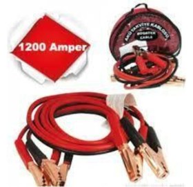 Resim Ototürk Çantalı Lüks Trafik Seti – TÜVTÜRK Uyumlu 1200A 2 m Akü Takviye Kablosu ve 2 Parça Kompakt Araç Ekipmanı 