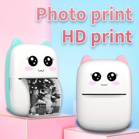 Resim Kablosuz Bağlantı Özellikli Taşınabilir Mini Termal Yazıcı, USB Şarj Edilebilir 800mAh Lityum Pil, Tek Renk Çıkışı, Fotoğraf ve Karalama Baskısı için Termal Kağıt Uyumlu, Ofis ve Ev Kullanımı için Kompakt Etiket Yapıcı, Seyahat Yazıcısı | Kompakt Yazıcı | Karakter Tasarımı 