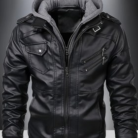 Resim OBM Erkekler için Ağır Hizmet Tipi Tam Fermuarlı Kapüşonlu İş Ceketi - Ön Tüm Boyutta Fermuar, Uzun Kollu, Çift Yönlü Cepler - Ofis ve Günlük İstifadeye Uygun Mont 