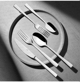 Resim Nehir Deniz Sade 12 Kişilik 84 Parça Kutulu Çatal Kaşık Bıçak Tak Çelik 