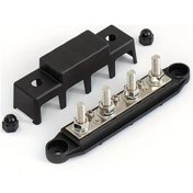 Resim Meridiangoods 1 Pack Black 5/16 4 Post Busbar Box Otomobil Solar Deniz Elektrik İletim Kutusu Kapaklı 