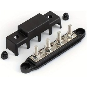 Resim Meridiangoods 1 Pack Black 5/16 4 Post Busbar Box Otomobil Solar Deniz Elektrik İletim Kutusu Kapaklı 