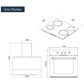 Resim Kumtel B66 - SF2 (DDT) - V6 04T - DA6-835 Vitro Ankastre Set Siyah 