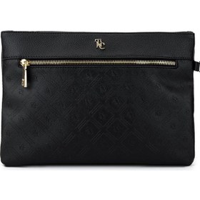 Resim Tamer Tanca Kadın Suni Deri Siyah Clutch Çanta 743 2337 Bn Cnt Sk25-26 Sıyah Mng Siyah 