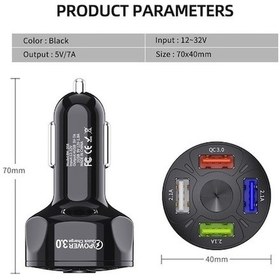 Resim Prestigegoods Uslıon 4 Port 48w Hızlı Usb Araba Şarjı İphone 11 Xiaomi Huawei Uyumlu Cep Telefonu Adaptörü 