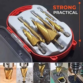 Resim 6 adet Titanyum Kaplamalı Adım Matkap Ucu Seti, Yüksek Hızlı Reamer Matkap Ucu, Çok Boyutlu Adım Matkap Uçları 4-12/4-20/4-32mm ve 3/6/8mm - Dayanıklı, Metal Levha, Fayans, Cam, Çok Yönlü Ahşap İşleme ve Metal Matkap İşleme için Uygun - Hassas Ahşap ve Metal Nüveli Matkap 