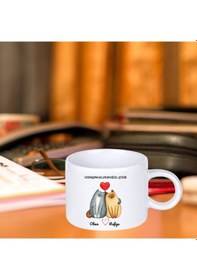 Resim Sevgililere Özel Tasarımlı Motto Kahve Fincanı Saydam 
