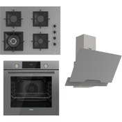 Resim Ferre Flameart Sc Serisi Gri Set (SC408-WFA + QMS63CPR +D065 ) - 65 Cm'lik Kare Döküm Izgara-Wok 