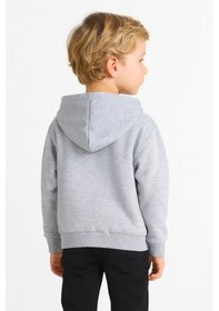 Resim Ahengim Kız - Erkek Çocuk Basic Fermuarlı Kalın 3 İplik Kışlık Okul Sweat Ak1815 Gri 