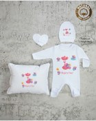 Resim yzc home size dair... Ty K1002 Isimli Kız Bebek Yastık Tulum Şapka Eldiven Set 