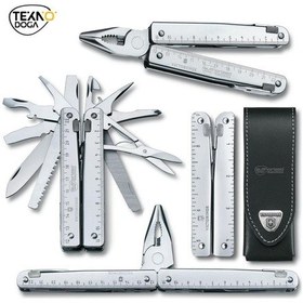Resim Victorinox Swisstool X Penseli Kamp Çakı 3.0327.L Deri Kılıflı Gümüş - Siyah 