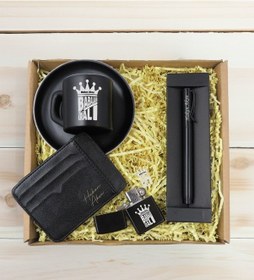 Resim Bk Gift Kişiye Özel İsimli Baba Temalı Siyah Türk Kahvesi Fincanı&metal Kalem&çakmak&kartlık Cüzdan Hediye Seti, Sevgiliye Hediye-3, Babaya Hediye, Ba 