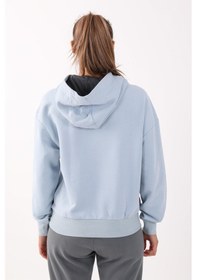 Resim Maraton Sportswear Comfort Kadın Kapşonlu Uzun Kol Basic Sislimavi Sweatshirt 21474-sislimavi 