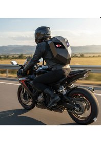 Resim Missidea Black Knight Led Işıklı Sırt Çantası Motorcu Çantası Büyük Boy Siyah 