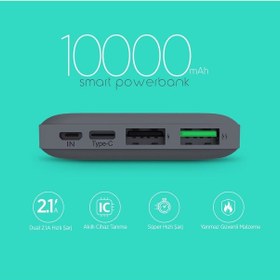 Resim Abatech Powerbank 10.000 Mah Taşınabilir Şarj Cihazı Siyah 