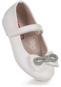 Resim Kiko Kids Bowtie Papyon Taşlı Cırtlı Kız Çocuk Babet Ayakkabı 